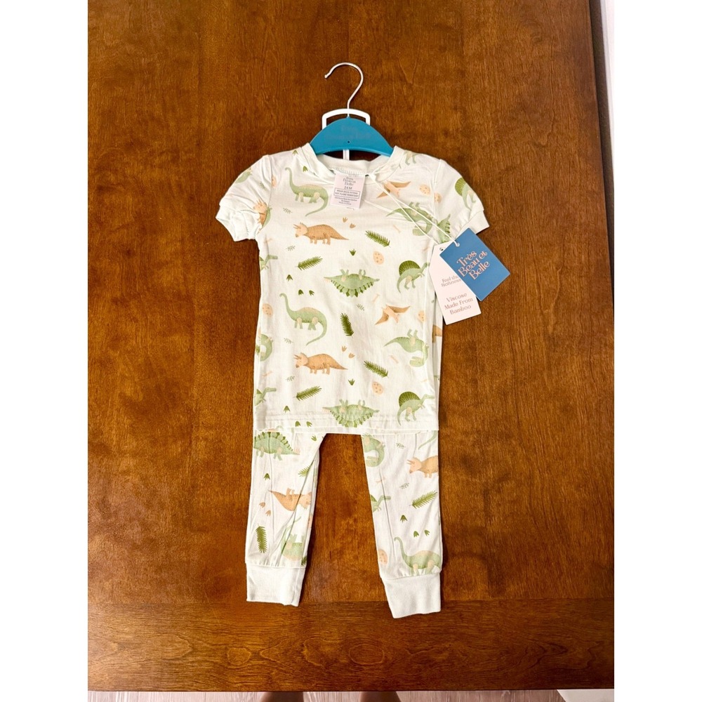 Très Beau et Belle Bamboo Pajamas Set Dinosaur Print Kids 24M Snug Fit Soft PJs